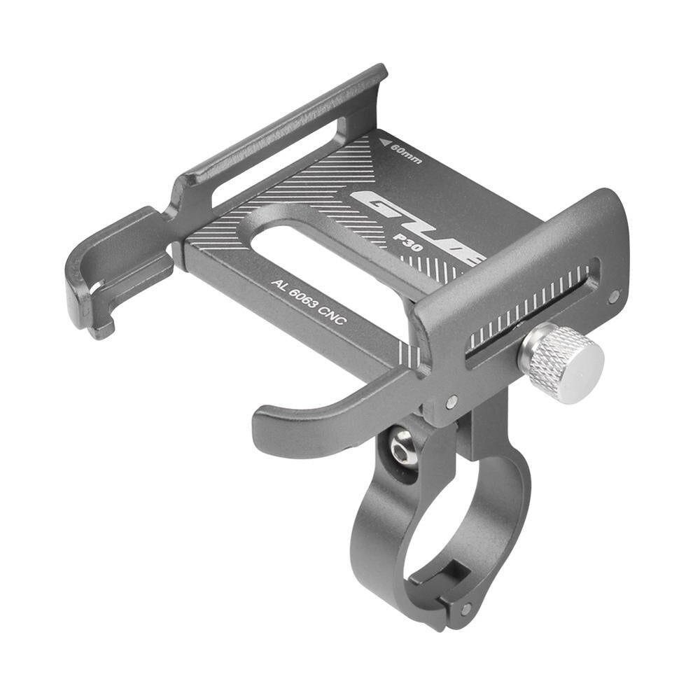 GUB P30 phone mount for Segway-Ninebot electric kickscooters. Adjustable grip for phones of all sizes. Titanium colour.