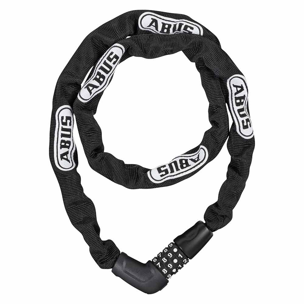 Abus steel chain lock for Segway-Ninebot electric kickscooter. Combo lock for security.