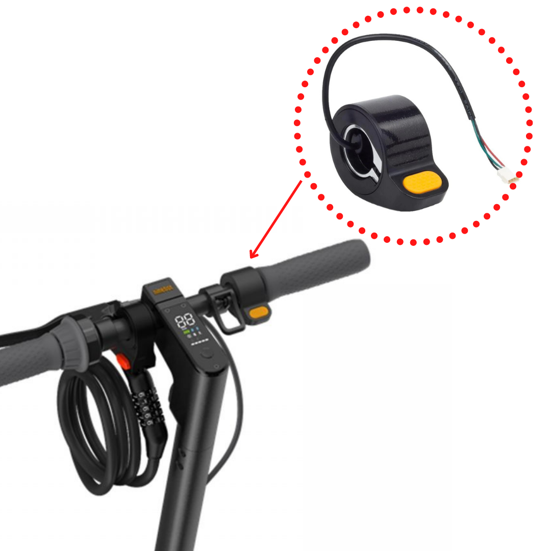 Thumb throttle accelerator for the Ninebot Max G30 and G30 LP. Replacement spare part for repair.