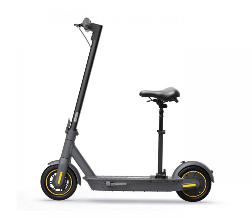 Seat for the Ninebot Max G30 and Max G30 LP model electric kickscooter. Easy to install on the scooter for comfort and accessibility. Sit to rest your legs. Accessory for Segway electric scooter