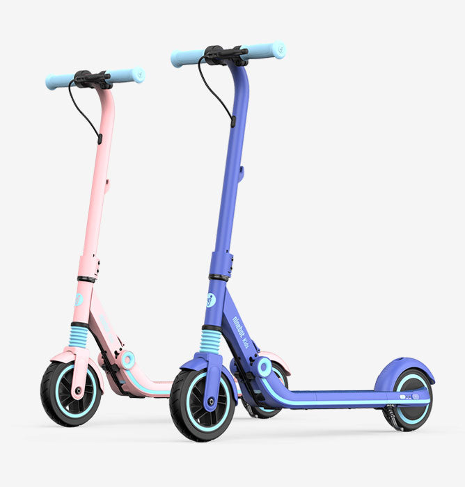 Segway Ninebot Zing E8 electric kickscooter for kids ages 6 to 12 years old. Comes in two colours blue and pink. Safe and easy to ride. Foldable and portable.