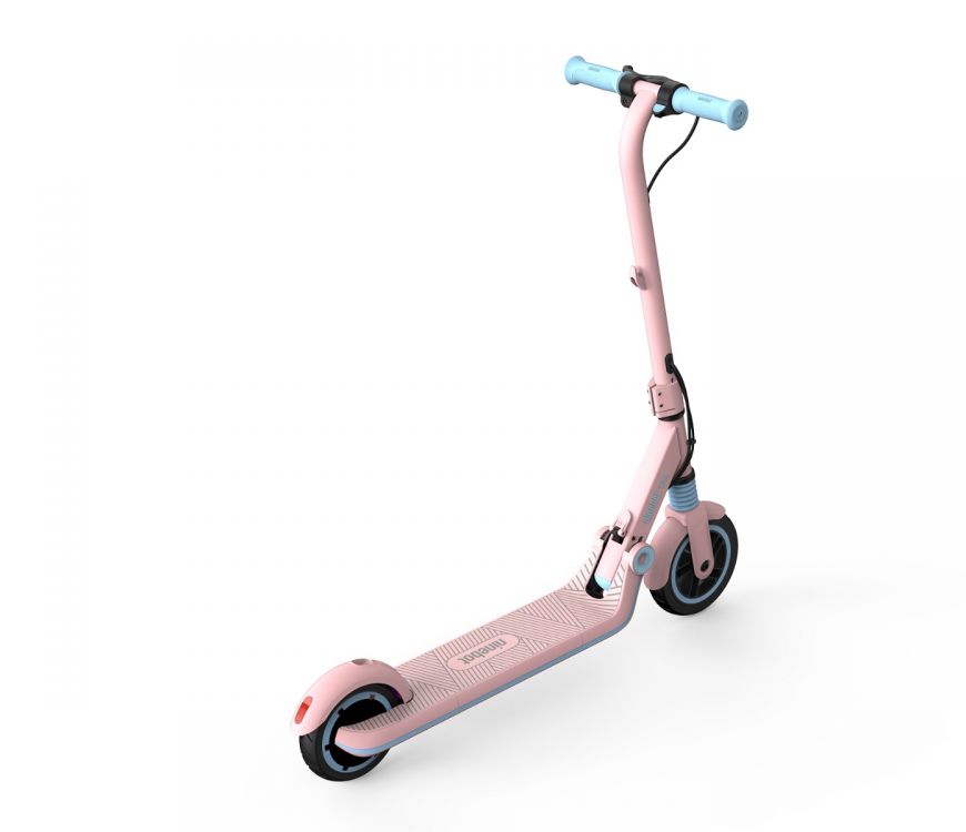 Segway Ninebot Zing E8 electric kickscooter for kids ages 6 to 12 years old. Comes in two colours blue and pink. Safe and easy to ride. Foldable and portable.