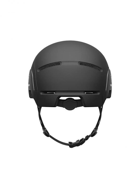 Segway-Ninebot black helmet for electric kick scooter. Segway logo helmet for bike and e-scooter. Medium and large size for adults. Adjustable tightening knob at the back.
