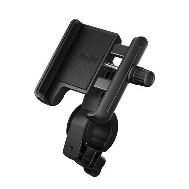 Phone mount for the Segway Ninebot electric kickscooter lineup. Phone holder is black with adjustable knob to fit phones of all sizes.